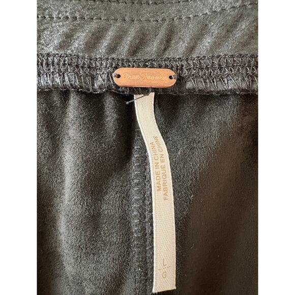 Free People Vegan Suede Skinny Pants Black Size L - Picture 5 of 8